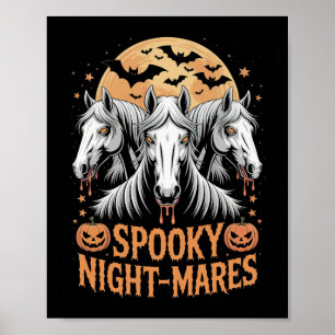 Póster Yeguas de Halloween Noche Espeluznante