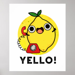 Póster Yello Funny Yellow Lemon Pun