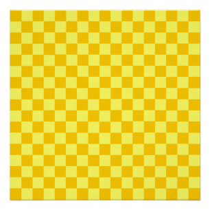 Póster Yellow Combination Classic Checkerboard by STaylor