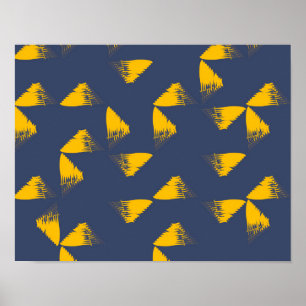 Póster Yellow, cool, unique, trendy triangles