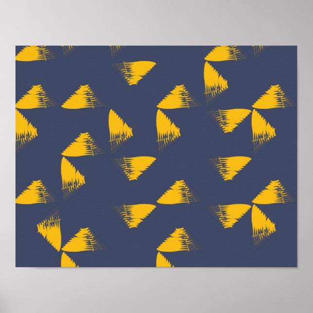 Póster Yellow, cool, unique, trendy triangles (Frente)