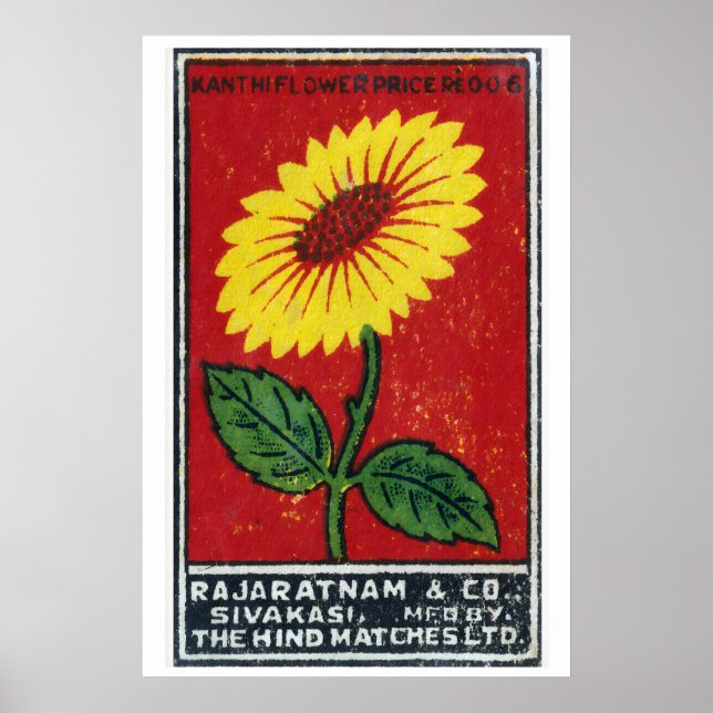 Póster Yellow FLower - Matchbox Print - Czech Wall Art (Frente)