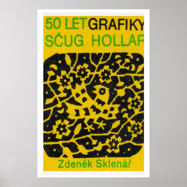 Póster Yellow Folk Pattern - Matchbox Print - Czech Wall (Frente)