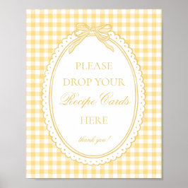 Póster Yellow Gingham Coquette Bow Share a Recipe