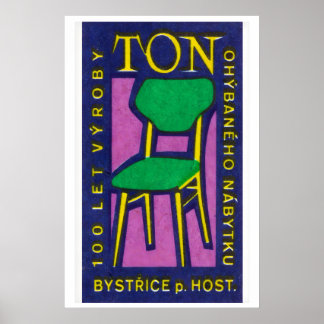 Póster Yellow Green Chair - Matchbox Print - Czech Wall