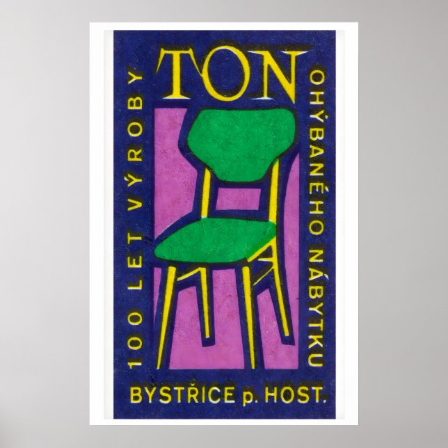 Póster Yellow Green Chair - Matchbox Print - Czech Wall (Frente)