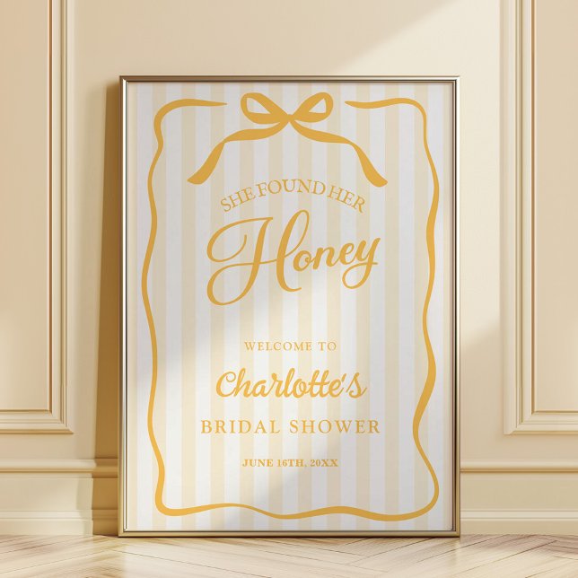 Póster Yellow Honey Bridal Shower Welcome Sign (Subido por el creador)