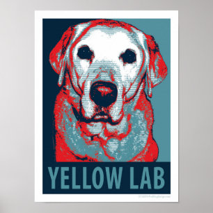Póster Yellow Lab Hope Political Parody Design 12x16