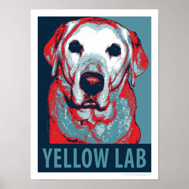 Póster Yellow Lab Hope Political Parody Design 12x16 (Frente)