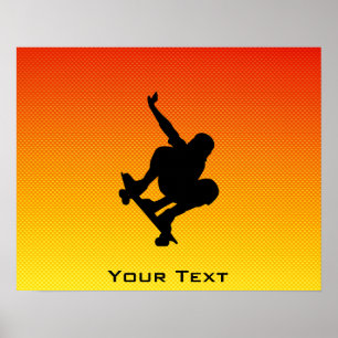 Póster Yellow Orange Skateboarding