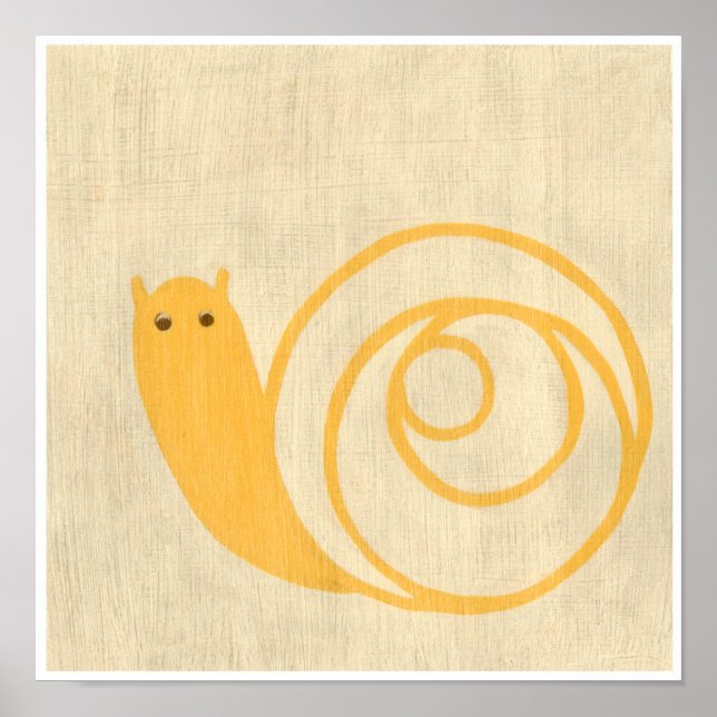 Póster Yellow Snail on Cream Background (Frente)