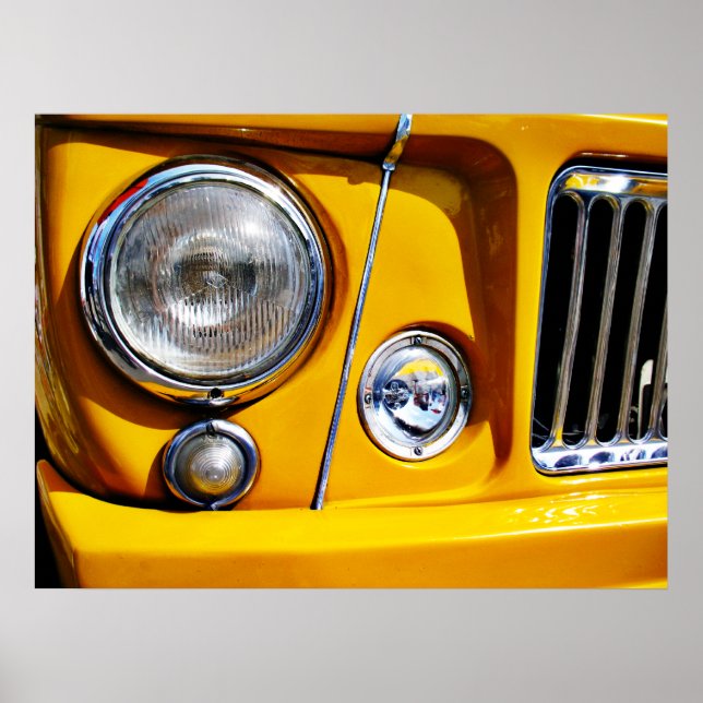 Póster Yellow Willys Jeep Station Wagon Headlight (Frente)