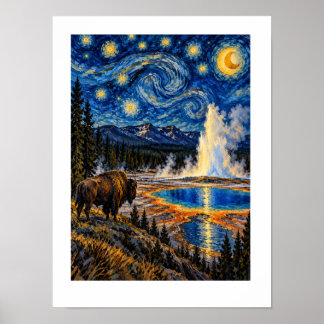 Póster Yellowstone Bajo las Estrellas 