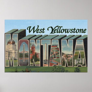 Póster Yellowstone del oeste, Montana