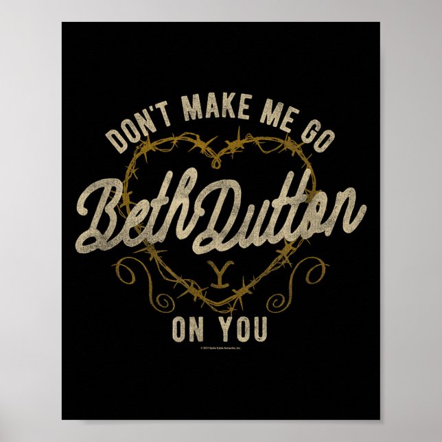 Póster Yellowstone Go Beth On You Barbed Wire Heart Small (Frente)