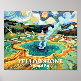 Póster Yellowstone Grand Prismatic Spring Van Gogh Custom