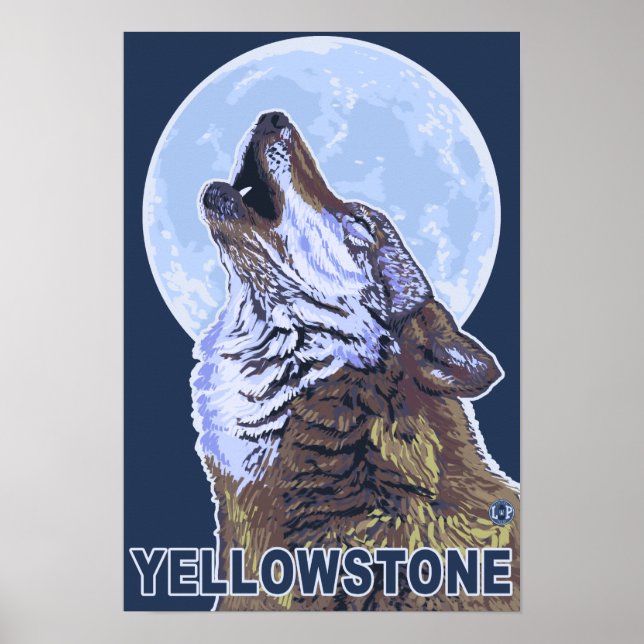 Póster Yellowstone Howling Wolf (Frente)