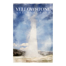 Poster Yellowstone, impresión de Geyser de la viej