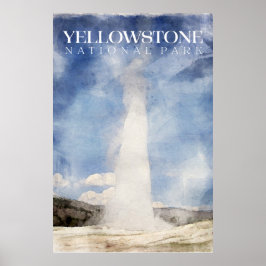 Poster Yellowstone, impresión de Geyser de la viej