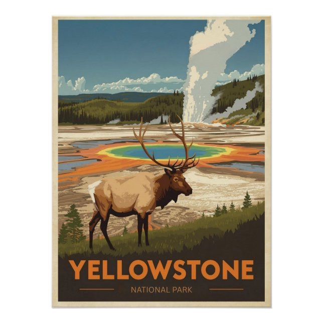 Póster Yellowstone National Park (Anverso)