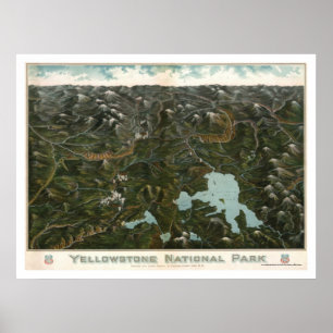 Póster Yellowstone National Park Poster 1902