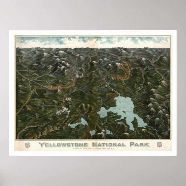 Póster Yellowstone National Park Poster 1902 (Frente)