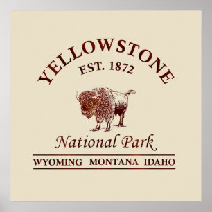 Póster yellowstone national park Wyoming