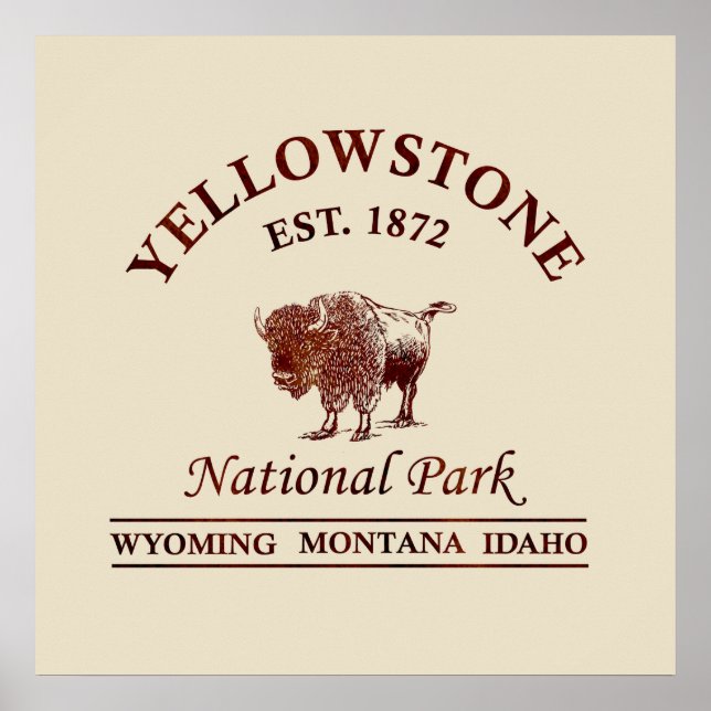 Póster yellowstone national park Wyoming (Frente)