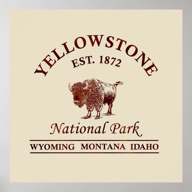 Póster yellowstone national park Wyoming (Frente)