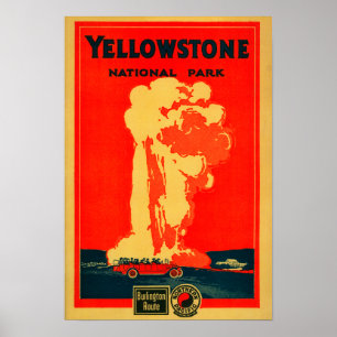 Póster Yellowstone, poster fiel viejo de la publicidad