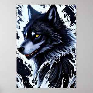 Póster Yellowstone Wolf Poster Art