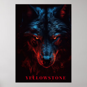 Póster Yellowstone Wolf Poster Art