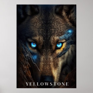 Póster Yellowstone Wolf Poster Art