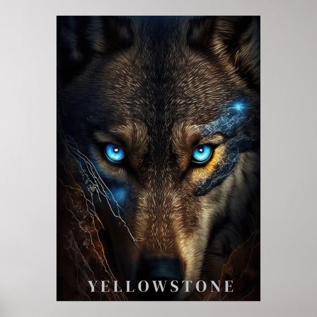 Póster Yellowstone Wolf Poster Art (Frente)
