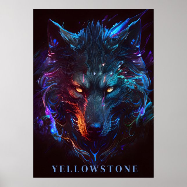 Póster Yellowstone Wolf Poster Art (Frente)