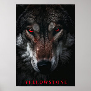 Póster Yellowstone Wolf Poster Art