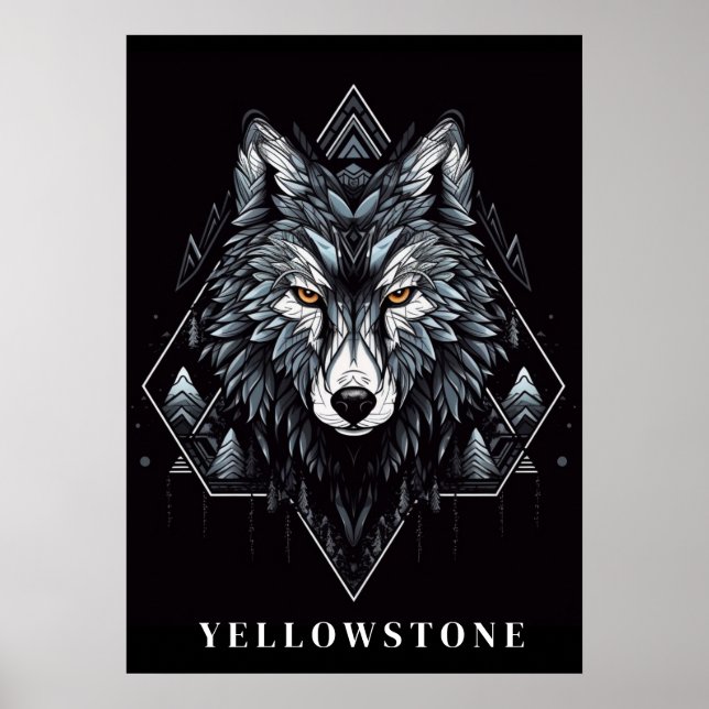 Póster Yellowstone Wolf Poster Art (Frente)