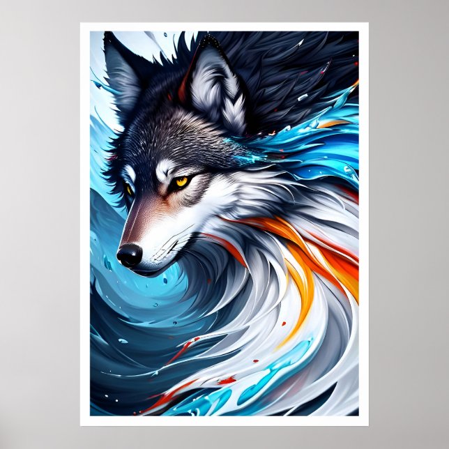 Póster Yellowstone Wolf Poster Art (Frente)