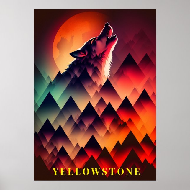 Póster Yellowstone Wolf Poster Art (Frente)
