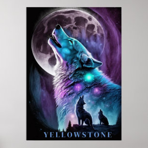 Póster Yellowstone Wolf Poster Art