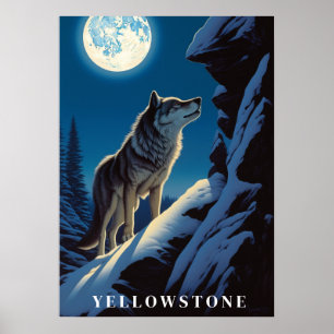Póster Yellowstone Wolf Poster Art