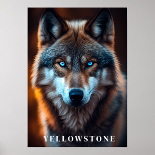 Póster Yellowstone Wolf Poster Art