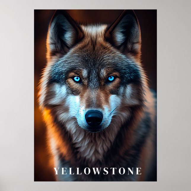 Póster Yellowstone Wolf Poster Art (Frente)