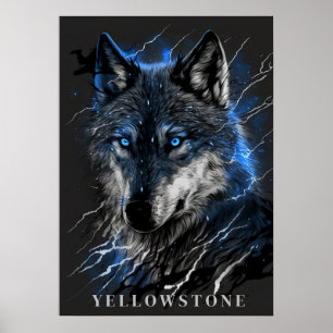Póster Yellowstone Wolf Poster Art