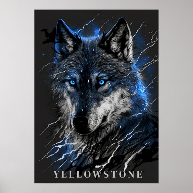 Póster Yellowstone Wolf Poster Art (Frente)