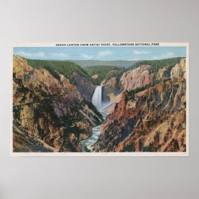 Póster Yellowstone, WYfrom Artist's Point (Frente)