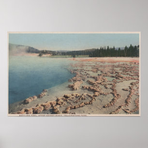 Póster Yellowstone, WYView de la piscina del zafiro