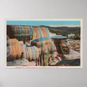 Póster Yellowstone, WYView de Mammoth Hot Springs