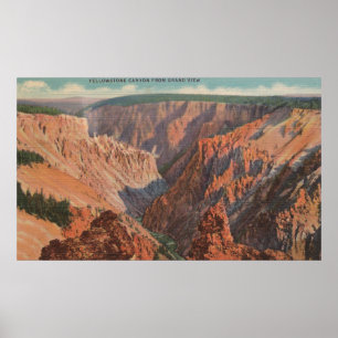 Póster Yellowstone, WYView del cañón Yellowstone