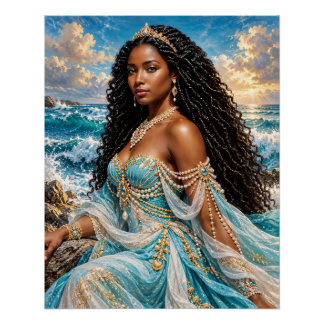 Póster Yemaya Orisha - Diosa africana del agua Arte